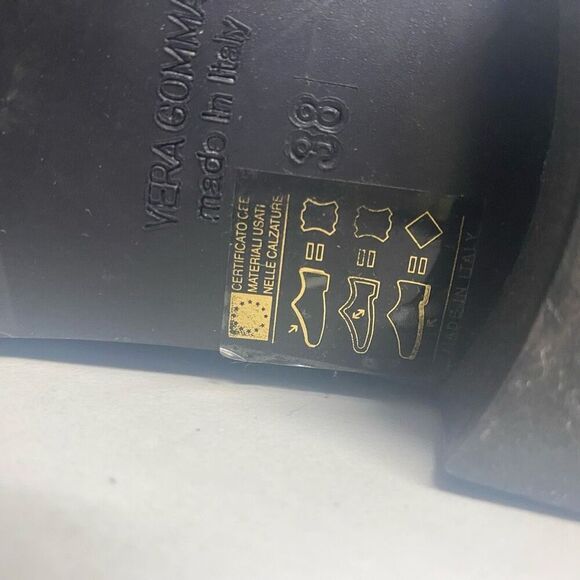 VERA GOMMA Leather Italian Boots Black Size EU 38, US Size 7.5 Made in Italy - Picture 10 of 15